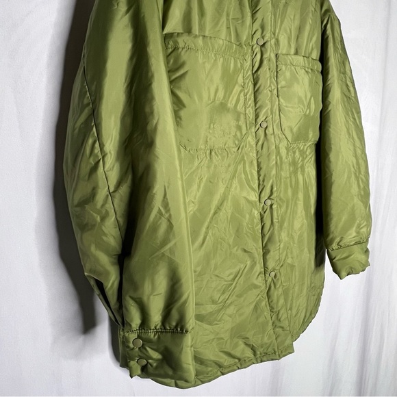 Forever 21 Lightweight Winter Jacket Dolphin Hem Pockets Green Size Medium - Picture 12 of 16